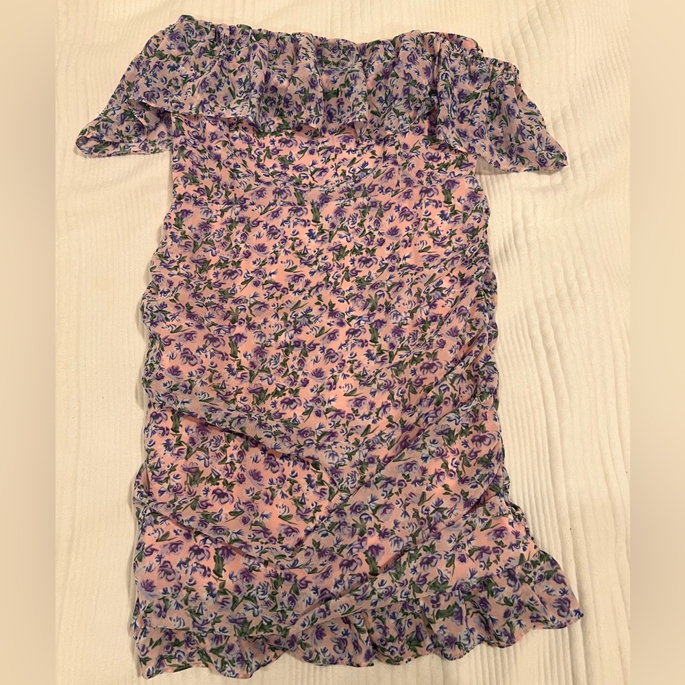 Off the shoulder floral mini dress